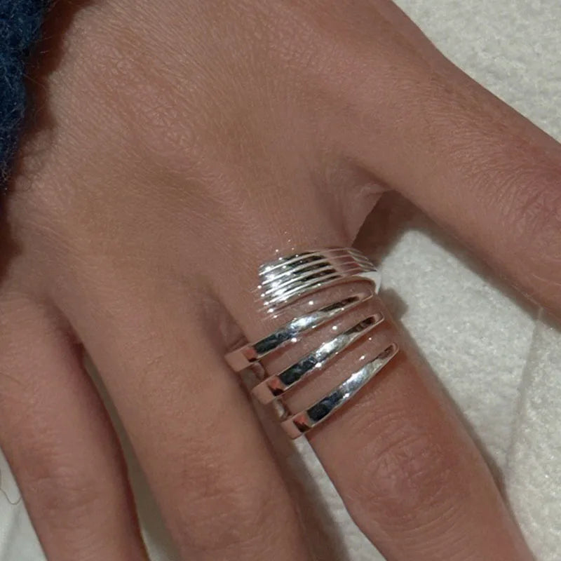 Sterling Silver Hollow Out Rings -