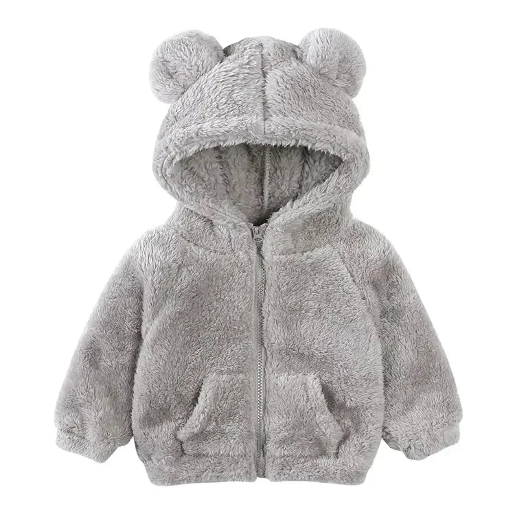 Thicken Warm Girls Winter Coat Cartoon Long Sleeve Hooded Coat for Girls Fashion Solid Color Kids Coat 1-6 Years -