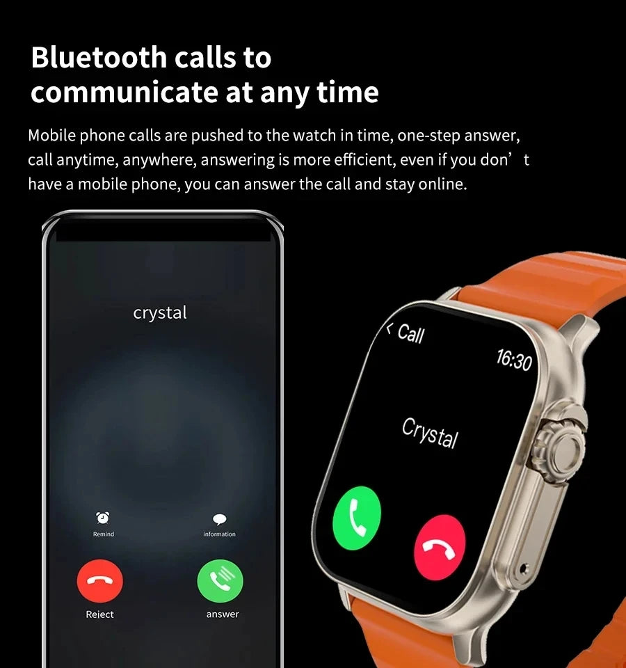 Ultra 2 Waterproof Smart Watch 49mm with Bluetooth Call for Android & iPhone -
