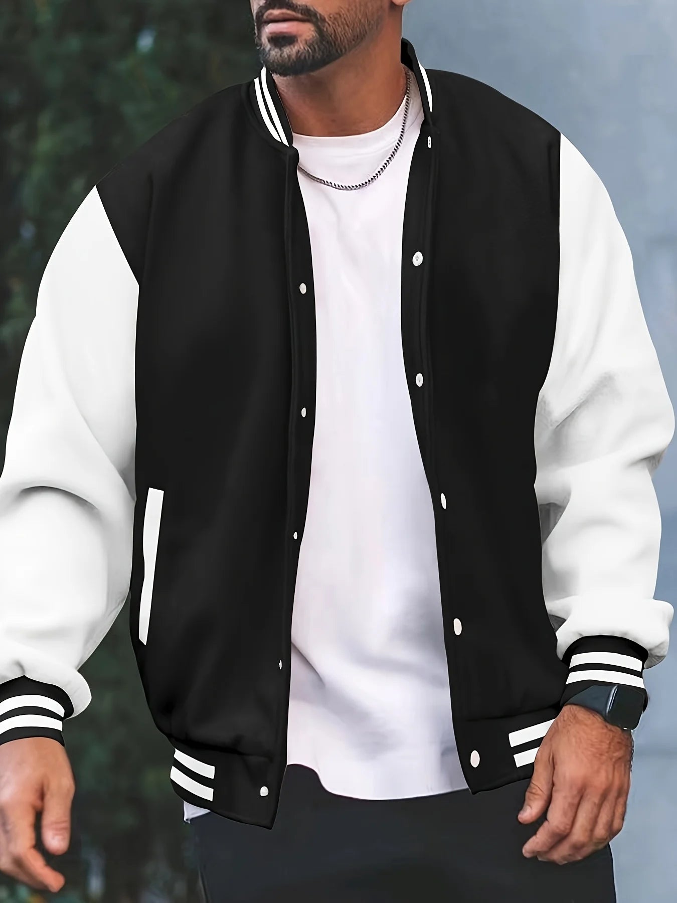 Get stylish with this multi-color streetwear baseball jacket for both men and women. -