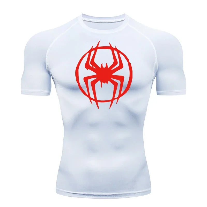Men's Spider-man pattern compression shirt -