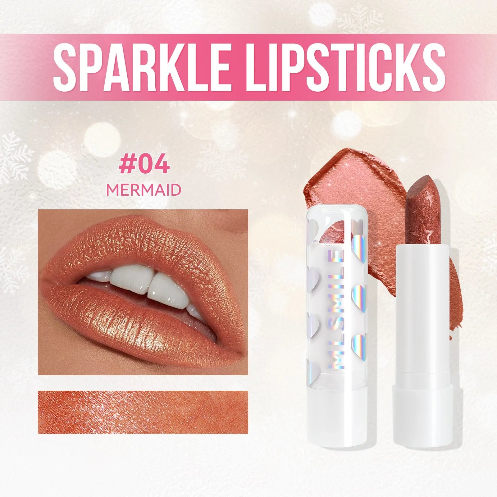 Diamond Metallic Pearlescent Lipstick Shiny Non-stick Cup Matte Velvet Waterproof Lip Stick Sexy Red White Lips Makeup Cosmetics -