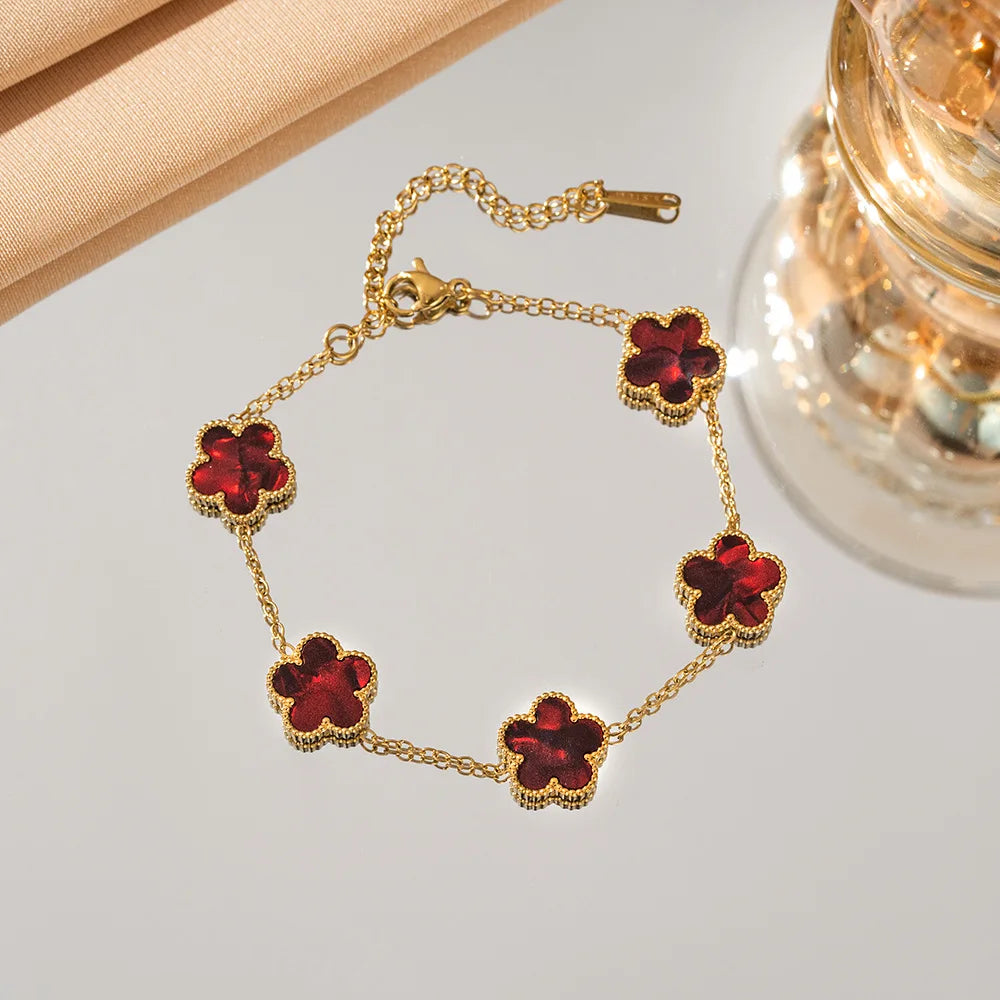 Lucky Five-Petal Flower Bracelet -