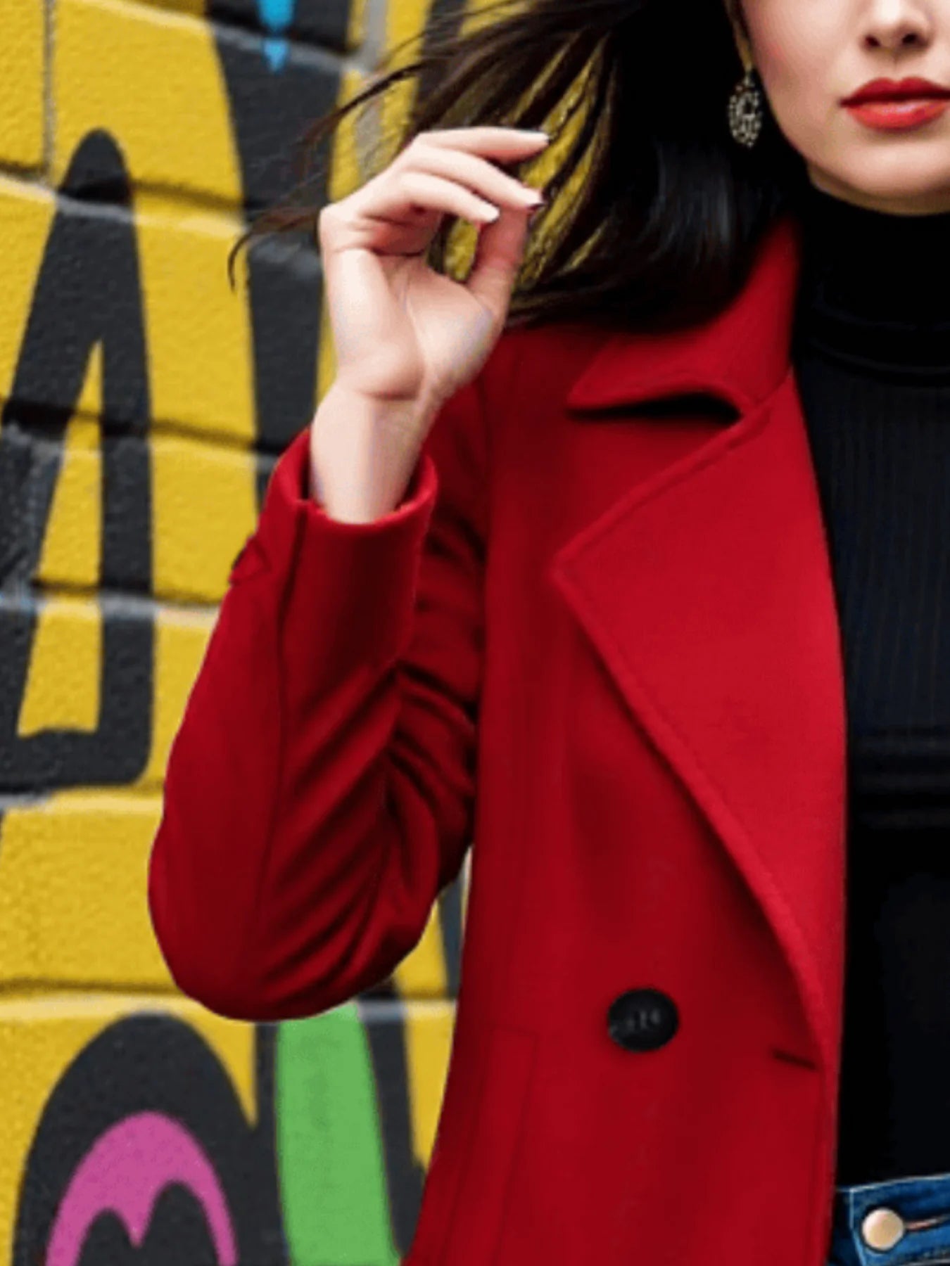 Women's Trench Coat Double-Breasted Wool -