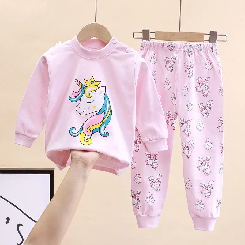 Kids Pajama Sets Girls Boys Print Sleepwear -