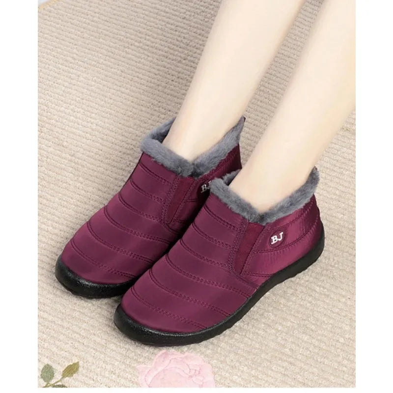 Women Boots Slip On Winter Shoes For Women Waterproof Ankle Boots Winter Boots Female Snow 2024 Black Femininas -
