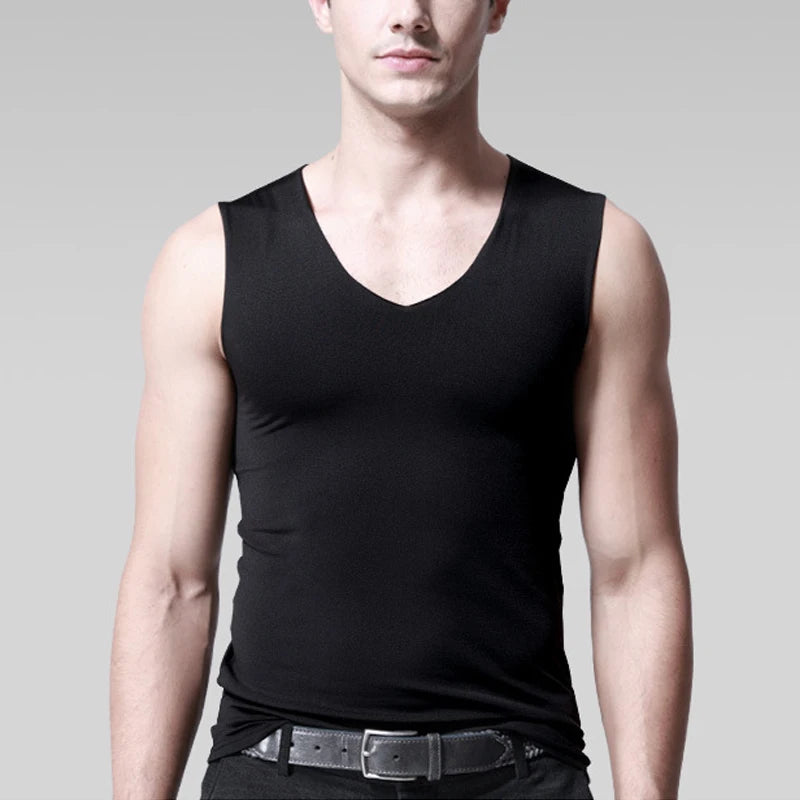 Ice Silk Tank Tops Seamless Mens Vest Loose Sleeveless Sport Bodysuit Vest For Men Plain Casual Summer Tank Undershirts Cool 5XL -