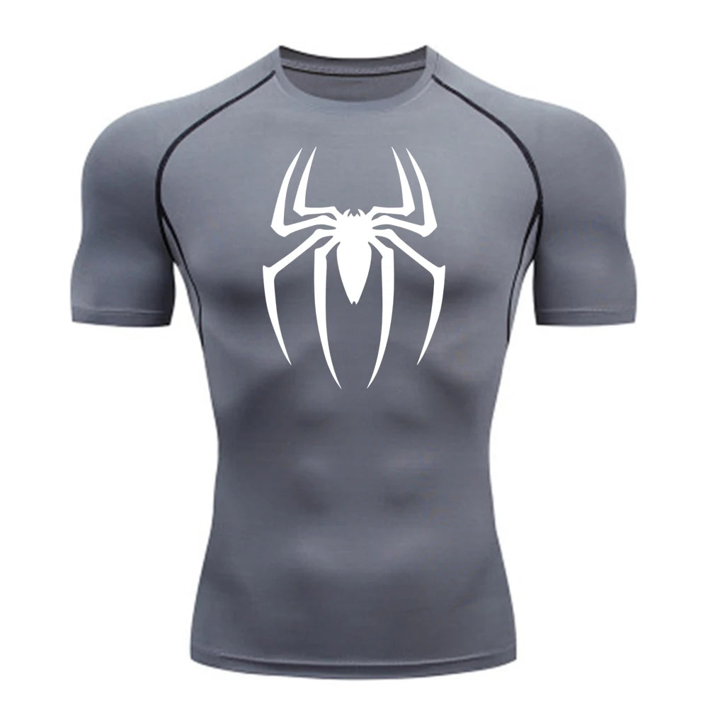 Men's Spider Print Compression Shirt -