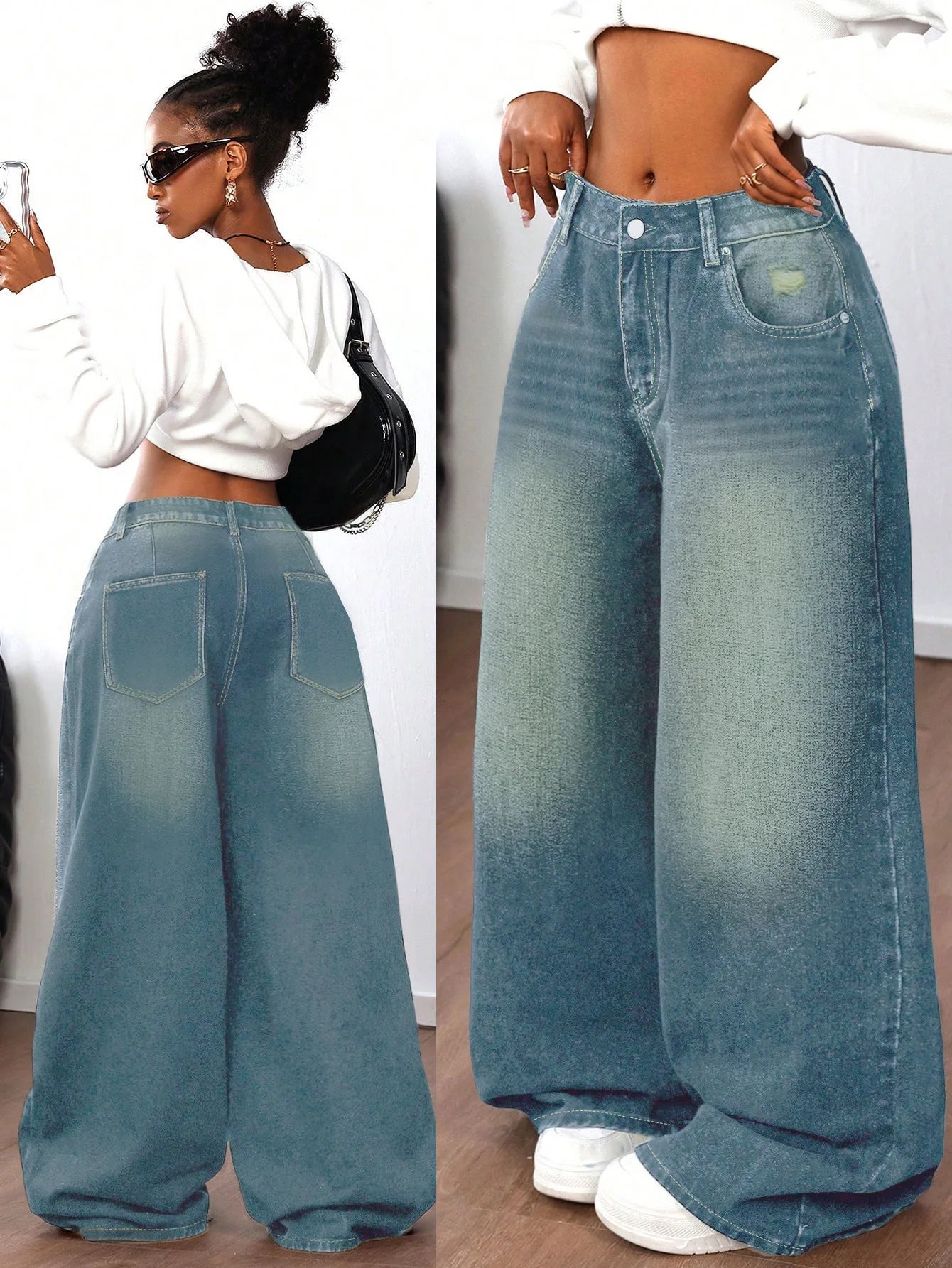 Stay cool and comfy in these trendy baggy jeans for women! -