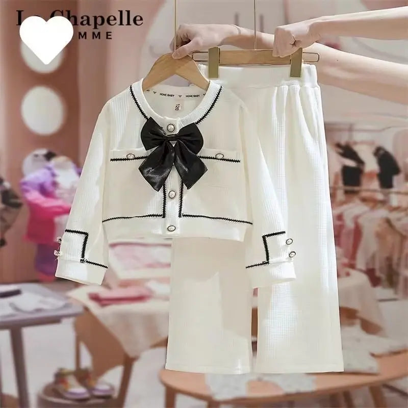 Girls Clothes Sets Spring Autumn Blouses Tops + Pants Outfits For Children Clothes Set Sweet Kids Clothing 4 6 9 T2Pcs -