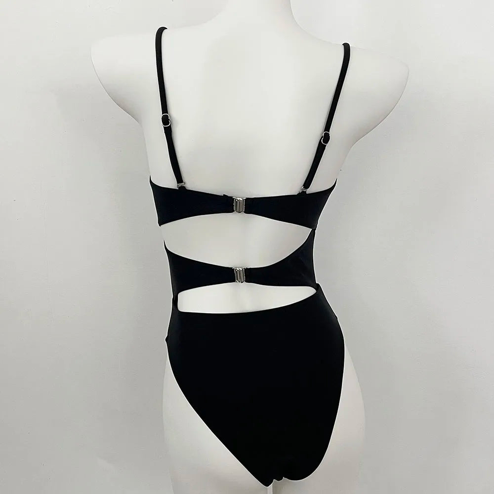 One-Piece Swimwear Summer Bathing Suit Women On Holiday New Swimsuit Bathing Suit Splice Color Beachwear Bikini -
