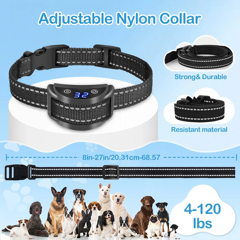 LED Display Automatic Quick Bark Stop Collar -