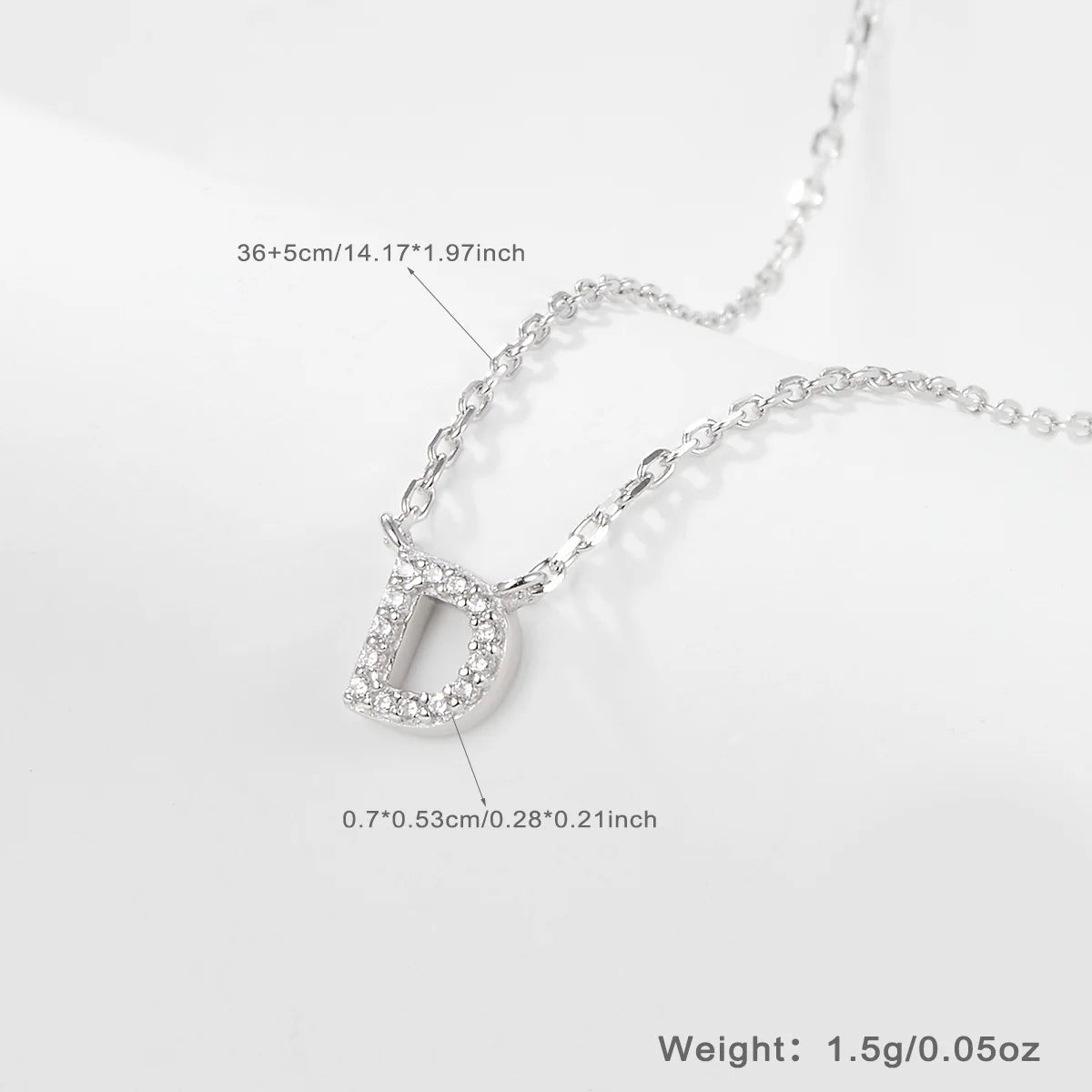 Sterling silver light luxury exquisite letter pendant necklace -