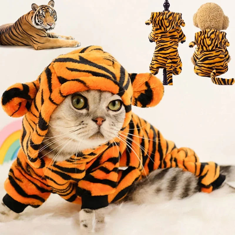 Keep your furry companions warm in the colder months with these thickened soft fleece dog and cat jumpsuits—perfect for cozy and stylish pet attire! -