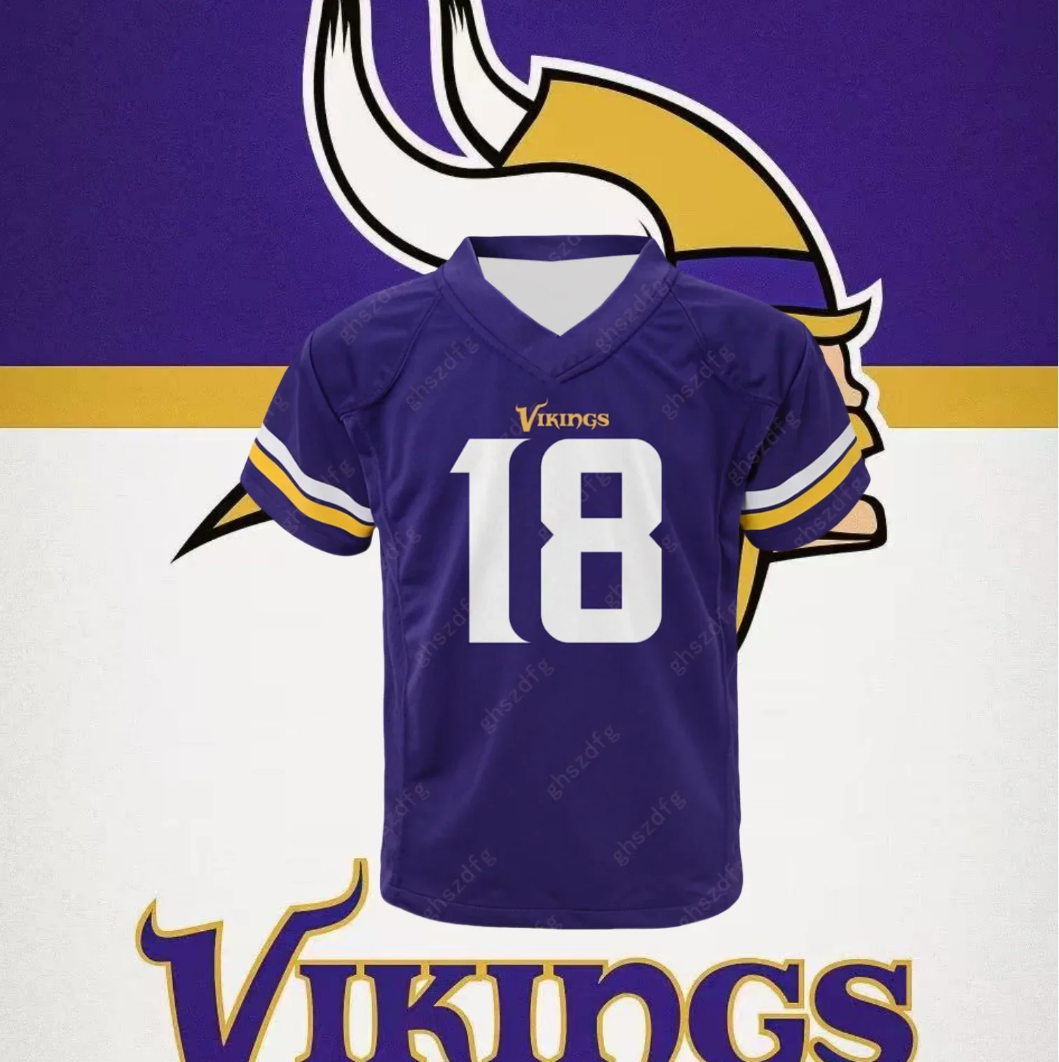 Men and Women Jersey Justin Jefferson Vikings Game Jersey #18 -