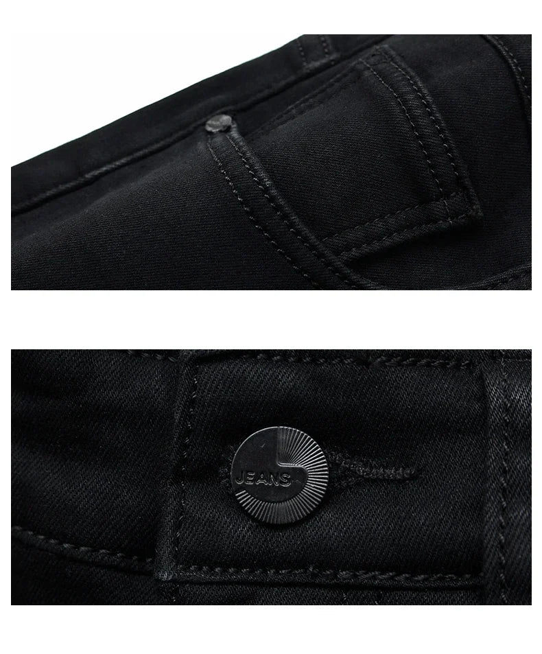 Classic Mens Jeans - Straight Fit Smart Casual Denim Pants -
