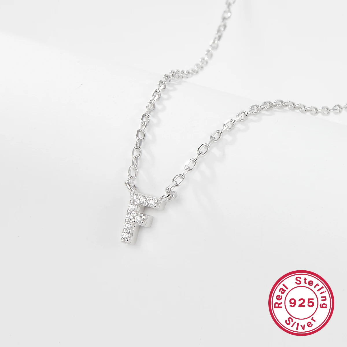 Sterling silver light luxury exquisite letter pendant necklace -