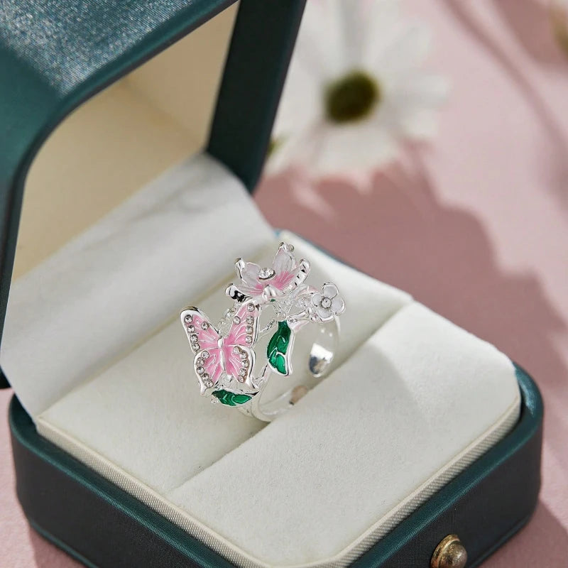 Aesthetic Flower Butterfly Rings -