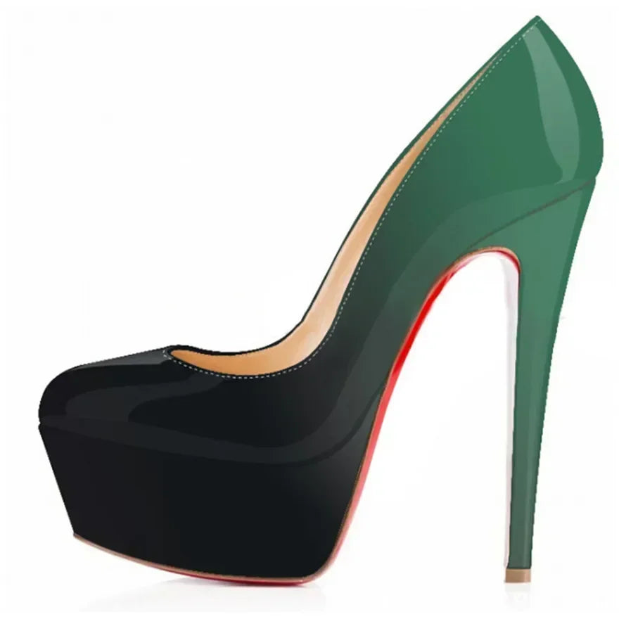 Women Pumps Stiletto Sexy Platform Round Toes 14cm Extremely Stripper Pole Dance High Heels Party Dress Wedding Shoes Large Size -