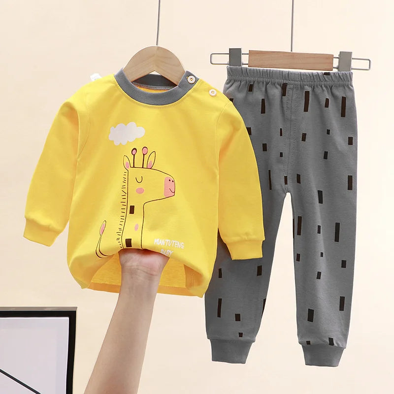Kids Pajama Sets Girls Boys Print Sleepwear -