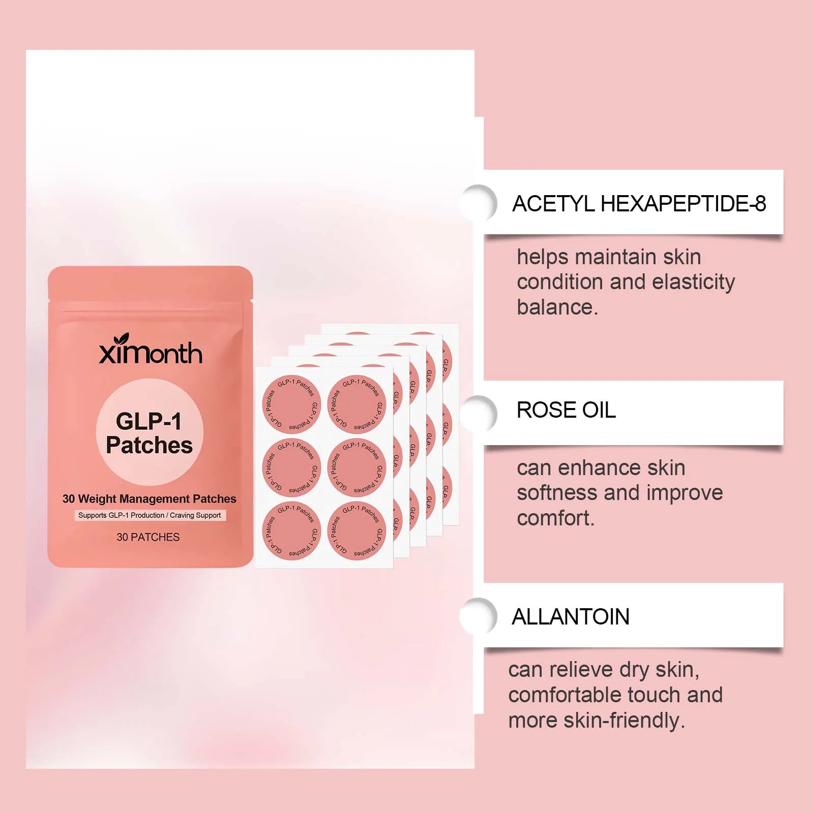 GLP-1 Patches For Body Shaping Fat Burning Anti Cellulite Improve Stomach Control Appetite Increase Metabolism Weight Loss Patch -