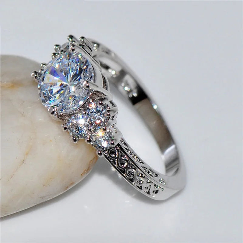 Exquisite Fashion Silver Color Engagement Rings -