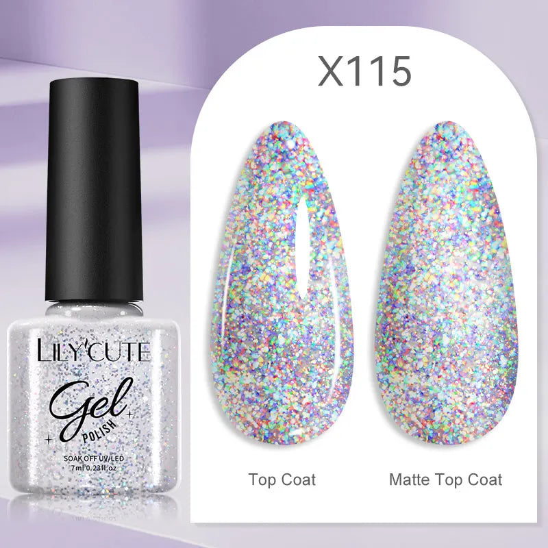 Explore your creativity with this comprehensive set of 129 colors of 7ML nail gel polish. Perfect for nail art enthusiasts, these semi-permanent colors allow for endless possibilities and stylish designs. -