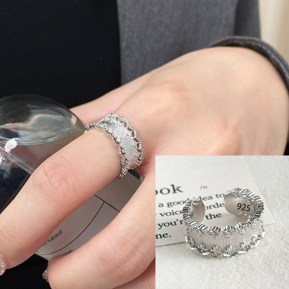 Sterling Silver Hollow Out Rings -