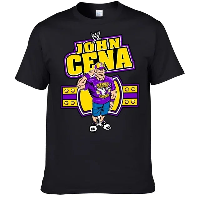 John Cena Wrestling Men's T-Shirt Summer Outdoor Sports Fitness Unisex Tops Casual O-Neck Short Sleeve Tee Casual Men Clothing -