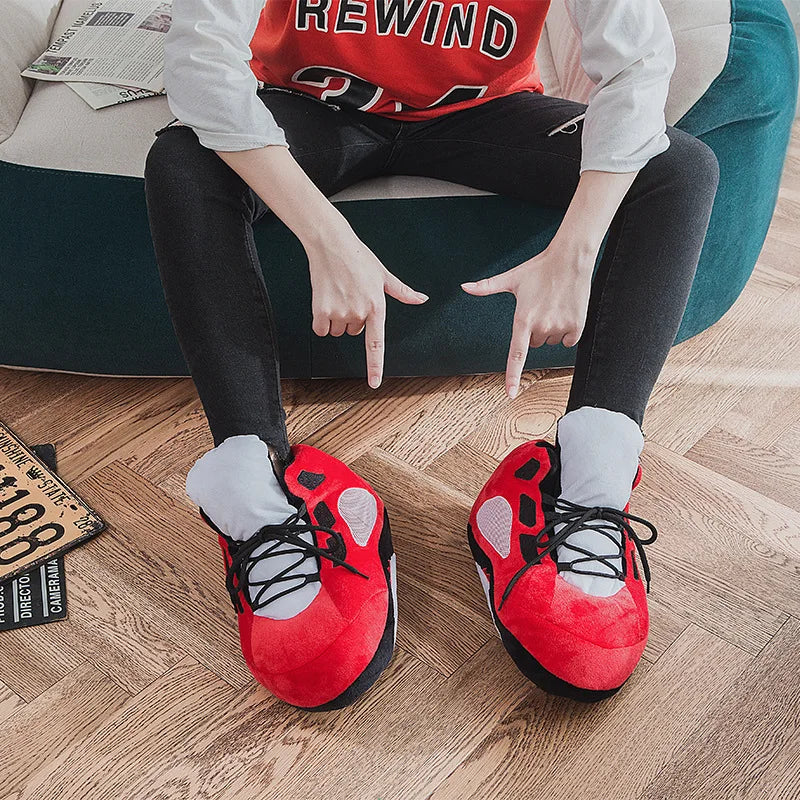 Unisex Winter Warm Home Slippers Women/Men One Size Sneakers Lady Indoor Cotton Shoes Woman House Floor Sliders Ladies Slippers -
