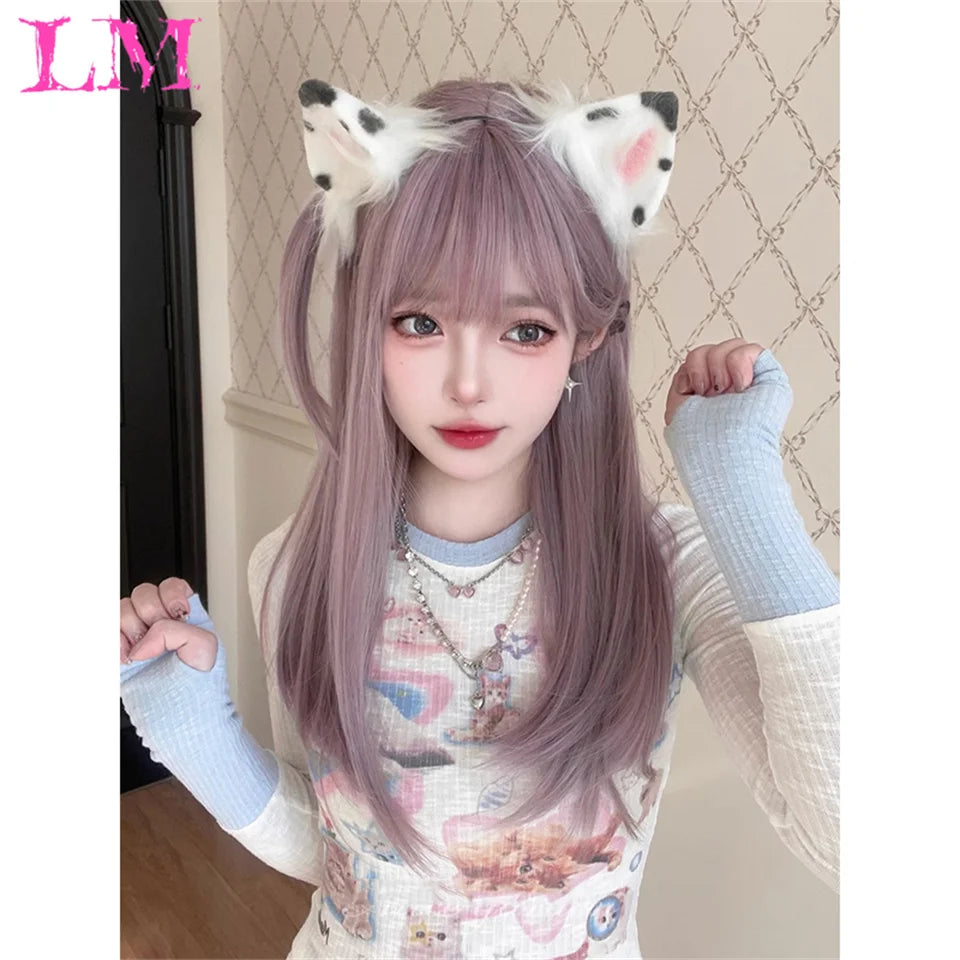 Elevate your style with this 38-inch long ombre brown, red, and blonde highlight straight lace front wig. Perfect for a chic and trendy look, this wig offers versatility and glamour for various occasions. -