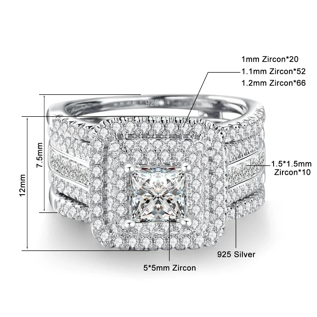 2PCS Moissanite Rings -