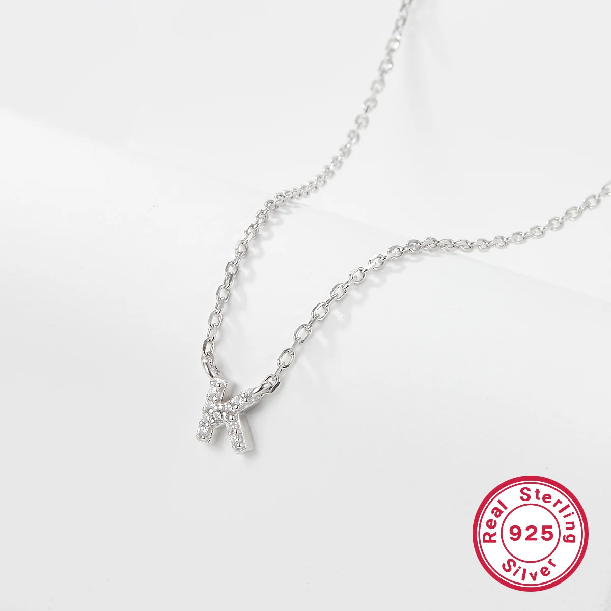 Sterling silver light luxury exquisite letter pendant necklace -