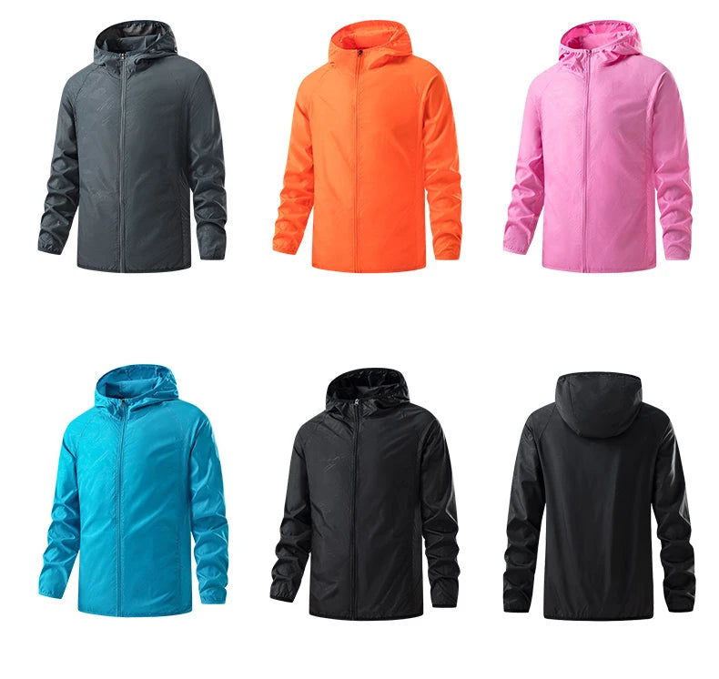 Stay protected during hiking adventures with these waterproof jackets for men and women. Featuring sun protection and windproof capabilities, these jackets are perfect for outdoor excursions, keeping you comfortable and shielded from the elements. -