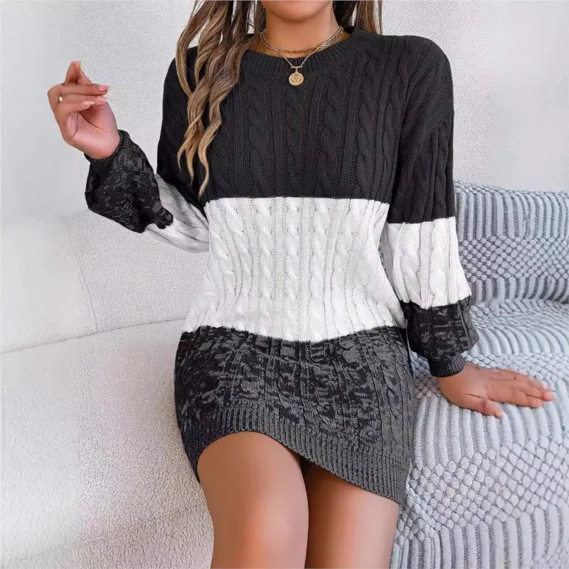Women's Knitted Sweater Dress -