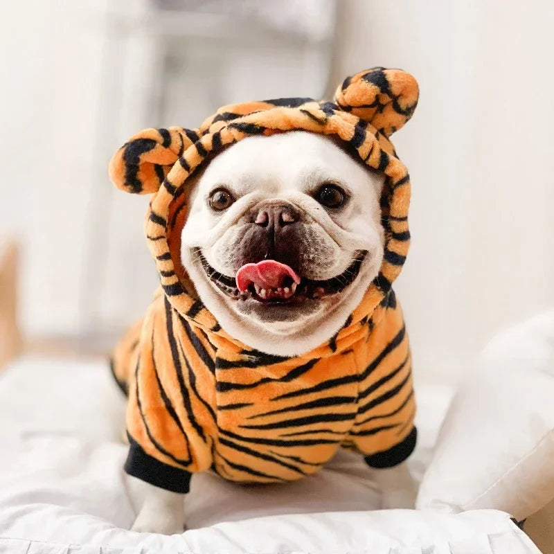 Keep your furry companions warm in the colder months with these thickened soft fleece dog and cat jumpsuits—perfect for cozy and stylish pet attire! -