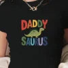 DADDY SAURUS illustration women's fashion short t-shirt -