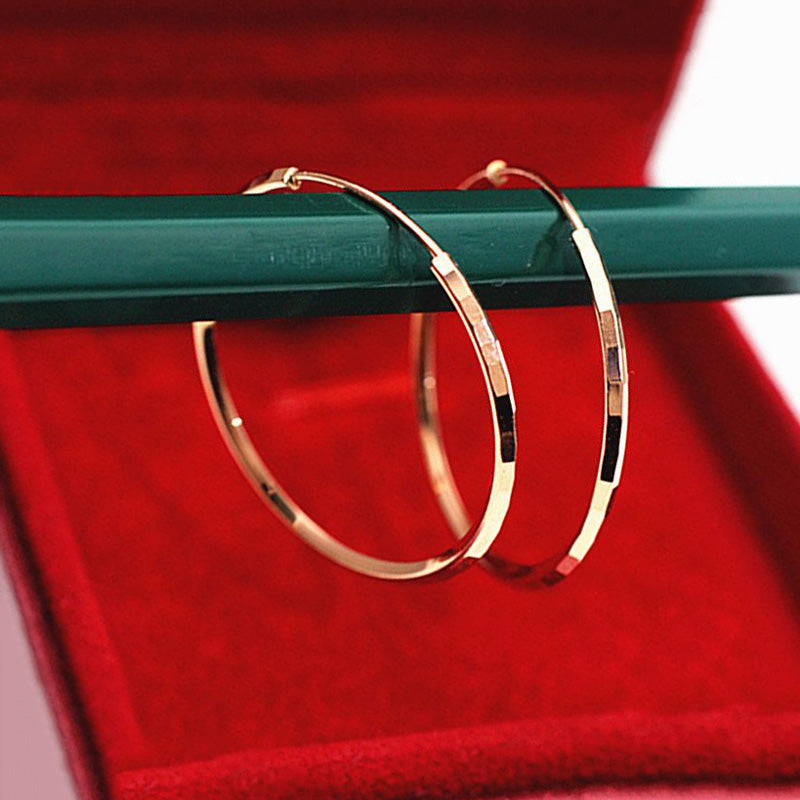 Gold Faceted Shiny Ear Rings for Women -
