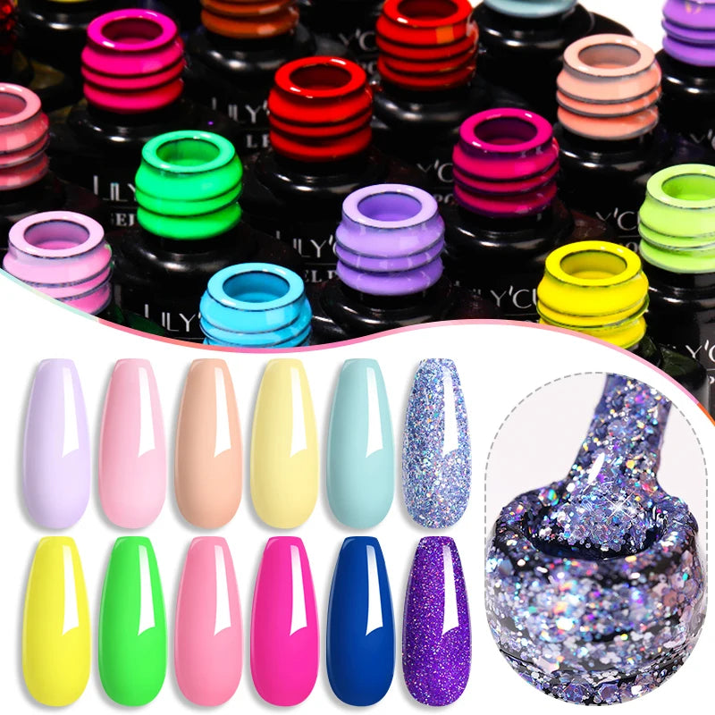 Explore your creativity with this comprehensive set of 129 colors of 7ML nail gel polish. Perfect for nail art enthusiasts, these semi-permanent colors allow for endless possibilities and stylish designs. -