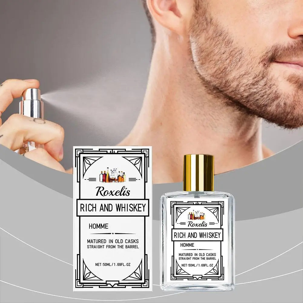 Men's Perfume Charming Whiskey Pheromone Natural Charm Attract Women Long-lasting Refreshing Elegant Fragrance Ideal Gift Dating -