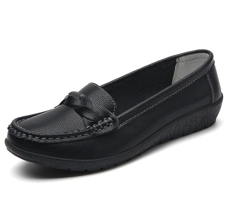 Shoes Women 2025 New Loafers Slip On Flats Leather Shoes Woman Comfortable Flat Shoes Women White Zapatos Mujer Women's Footwear -