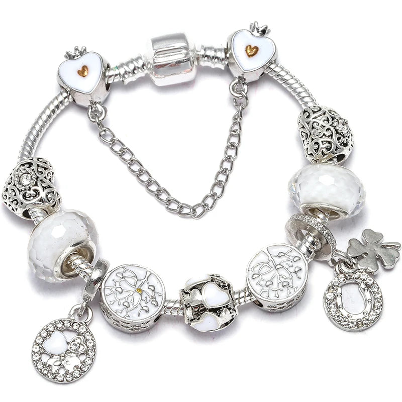 Pink Heart To Heart Beads Charm Bracelets -