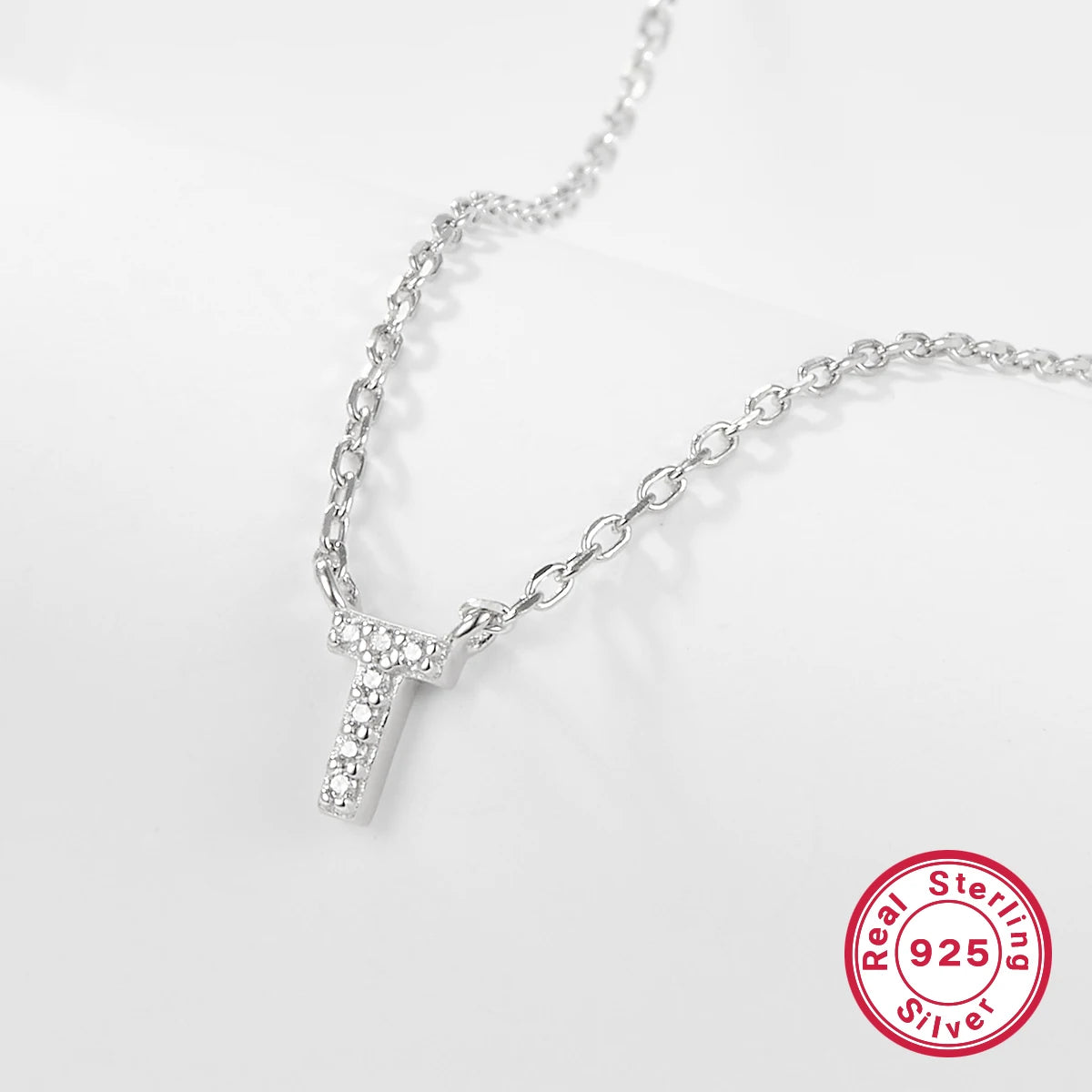Sterling silver light luxury exquisite letter pendant necklace -