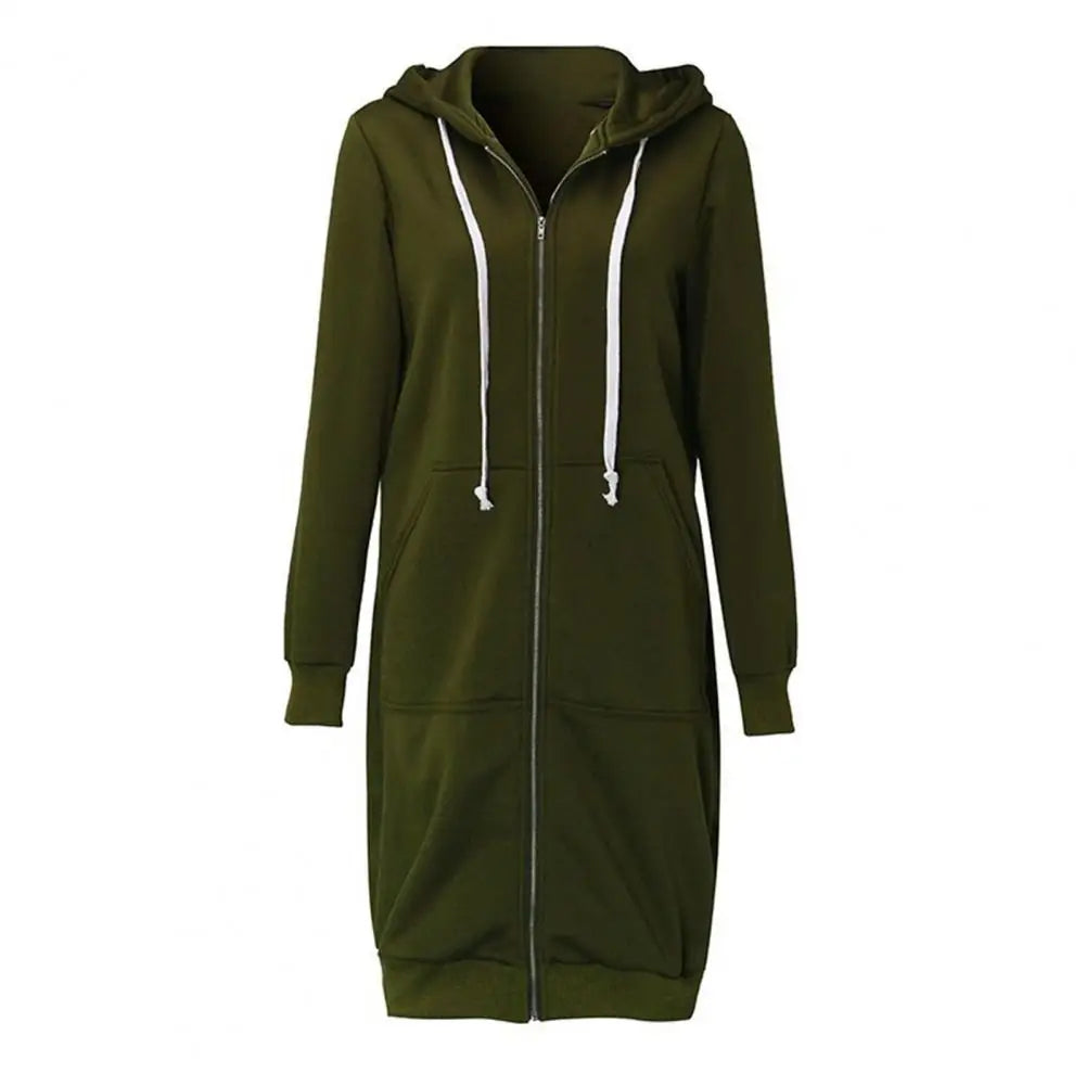 Plush Hooded Drawstring Women Jacket -