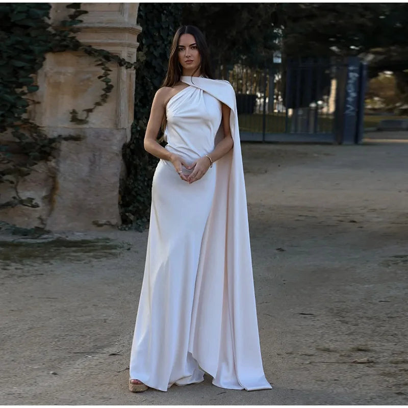 Elegant Ribbon Halter Dress -