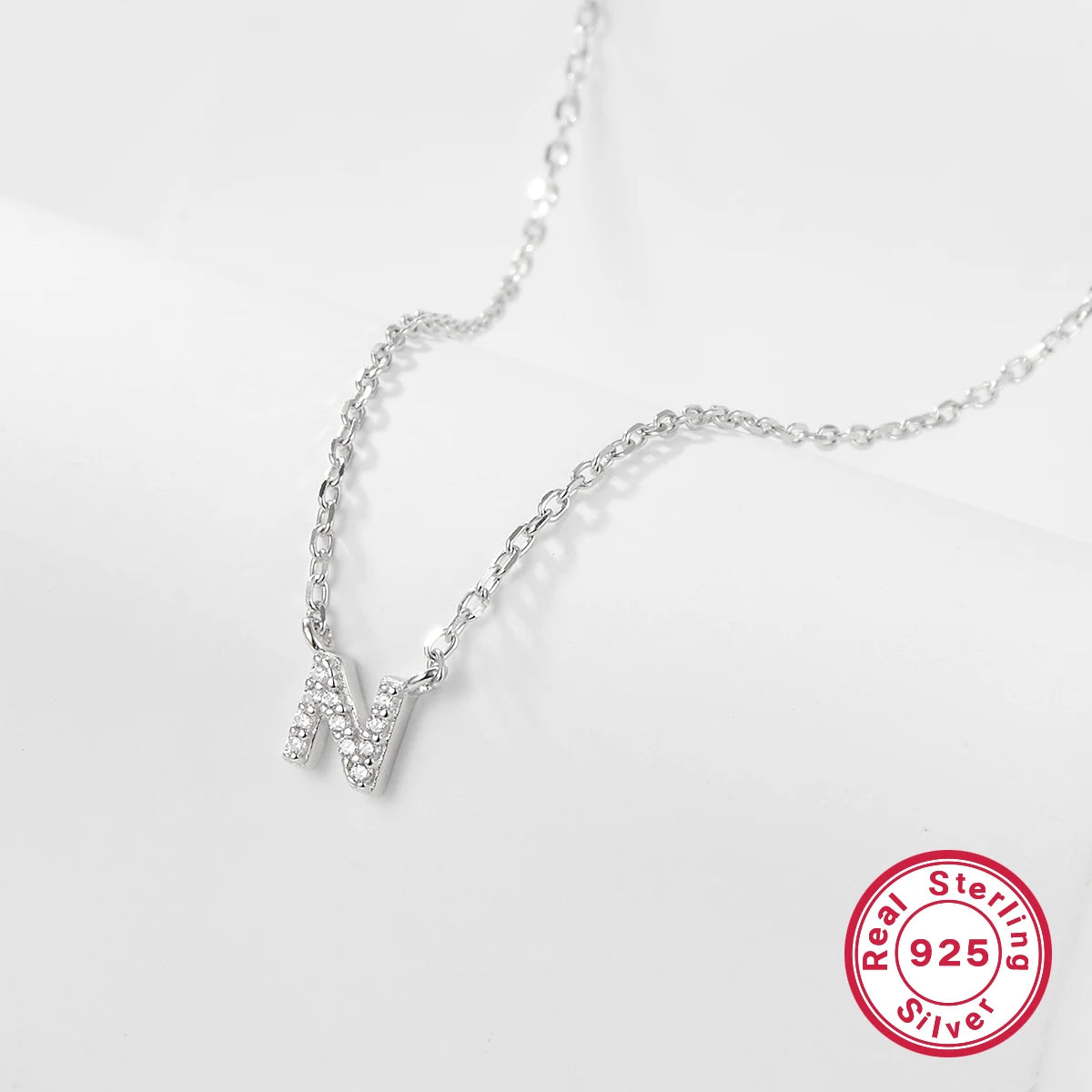 Sterling silver light luxury exquisite letter pendant necklace -
