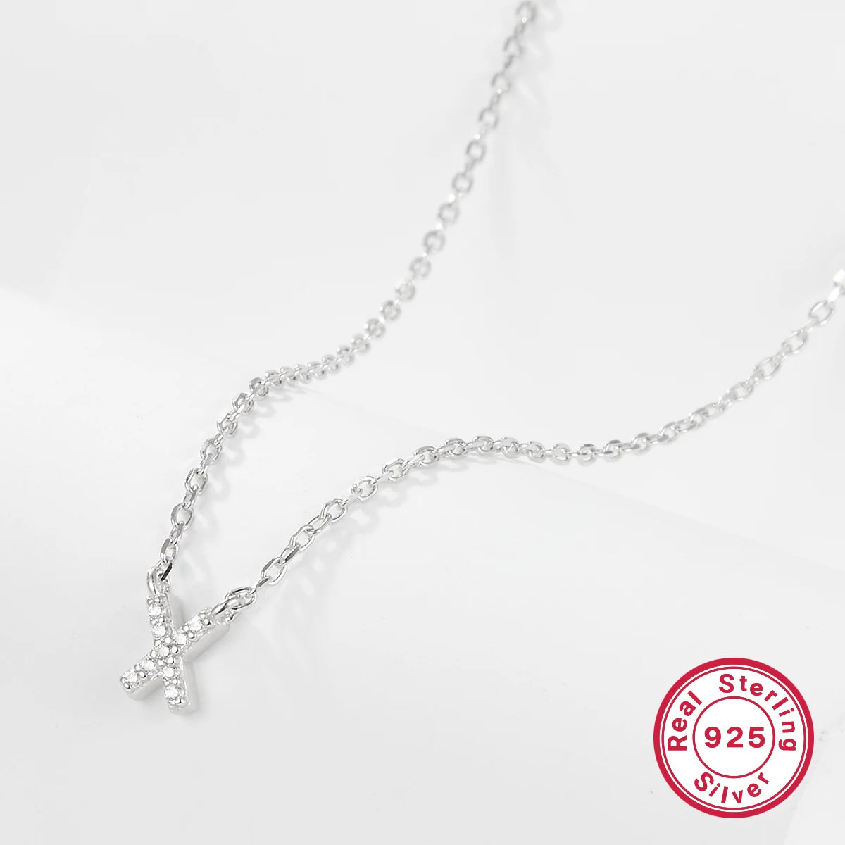 Sterling silver light luxury exquisite letter pendant necklace -