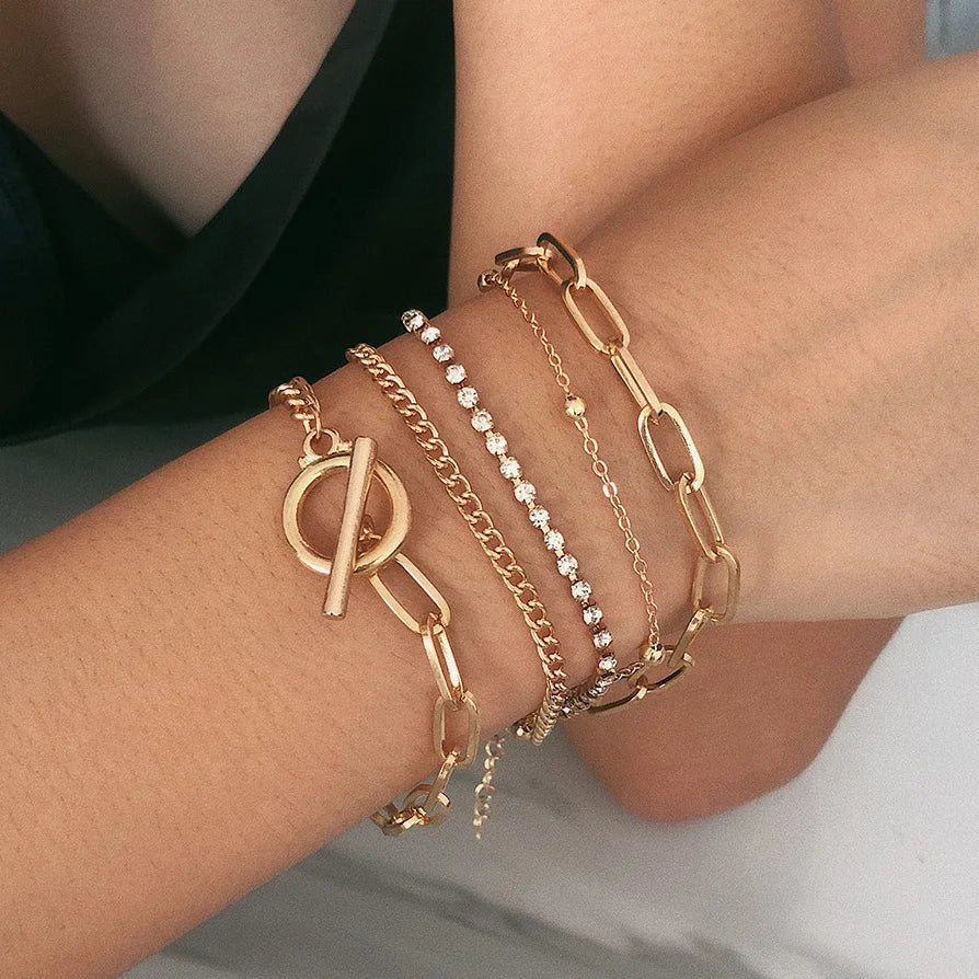 4pcs Cuban Chain Bracelets -