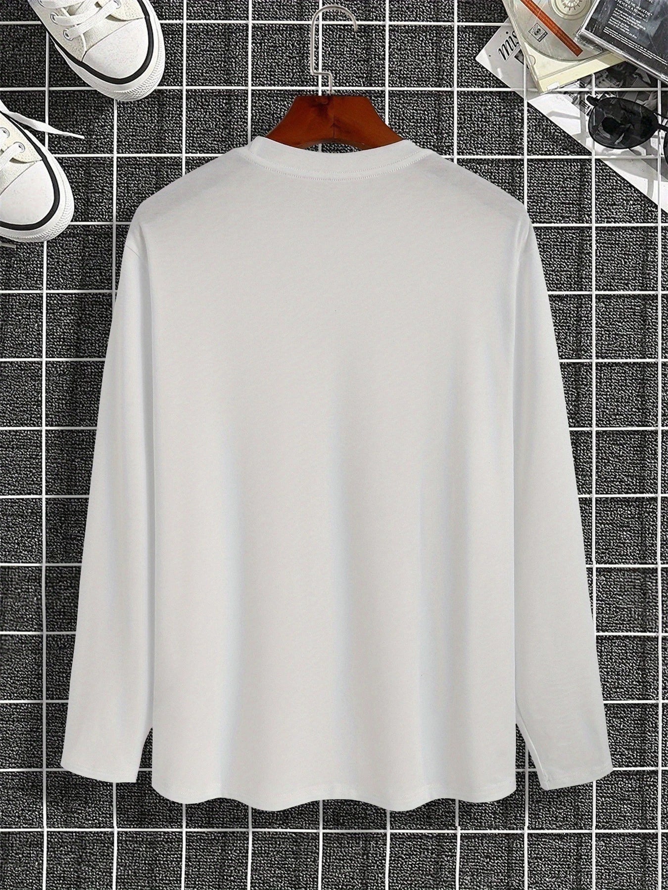 Men's 100% pure cotton long sleeved T-shirt top -