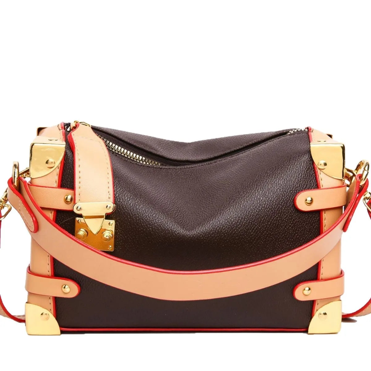 Make a statement with this luxurious and elegant box bag for women. Crafted from high-quality leather, this shoulder handbag features an elegant top-handle design, exuding sophistication and style for a classy finishing touch to your ensemble. -